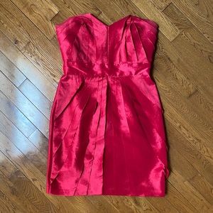 Max & Cleo strapless cherry red cocktail dress